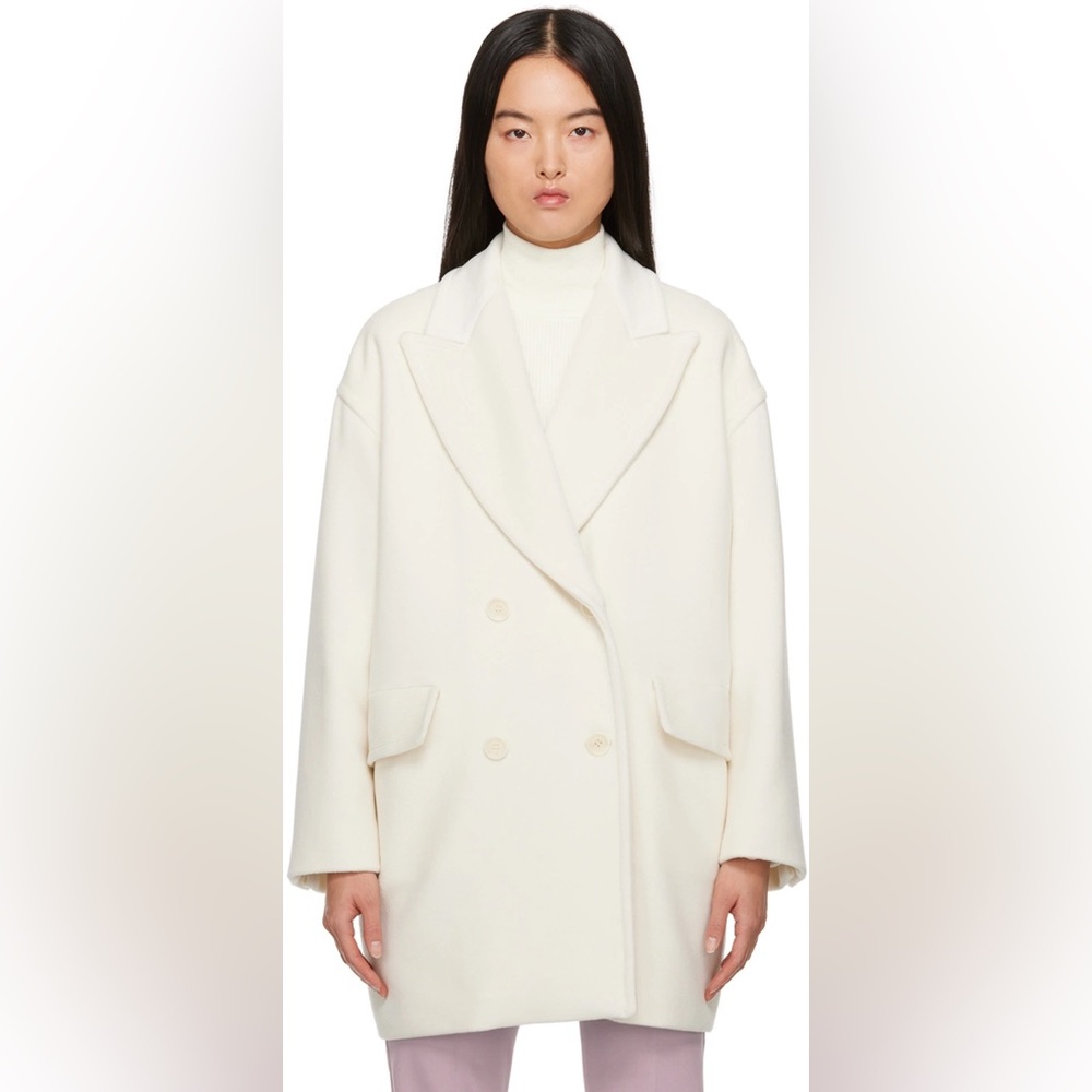 MaxMara Women's Black Wool Coat Meana - Picture 6 of 8